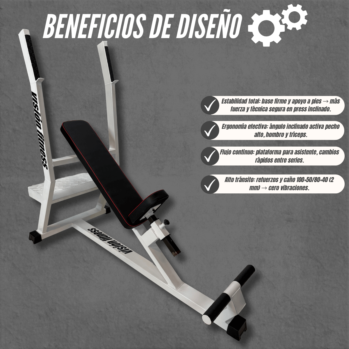 Banco Inclinado Estándar con apoyapiés